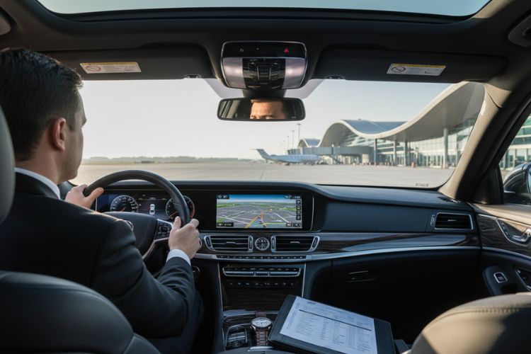 Chauffeur driving car