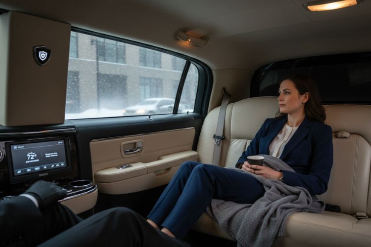 Woman in limo